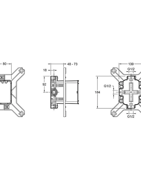 Скрытая часть для смесителя Jacob Delafon Modulo G 1/2 (98699D-NF )