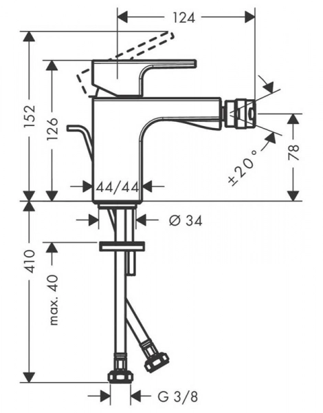 Смеситель для биде Hansgrohe Vernis Shape 71211670 черный