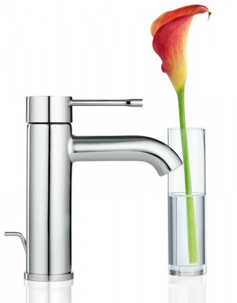 Смеситель для раковины GROHE Essence+ с низким изливом и донным клапаном, хром (23589001)