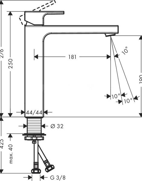 Смеситель Hansgrohe Vernis Shape для раковины, матовый черный (71591670)