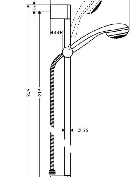 Душевой набор Hansgrohe Crometta 85 Green/Unica'Crometta 0,90 м, ½’ (27651000)