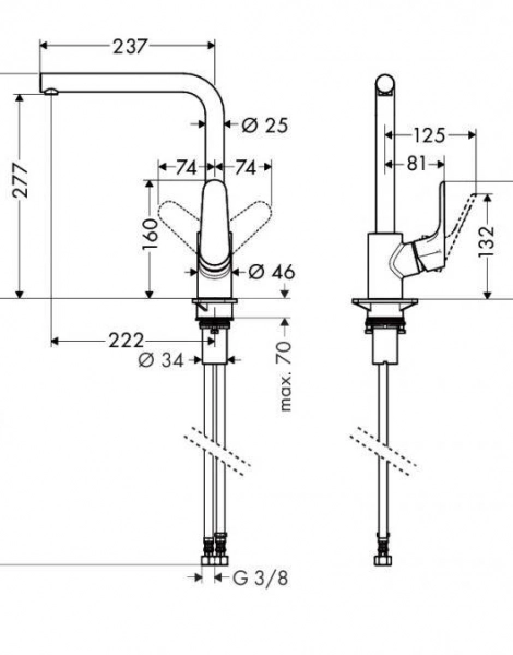 Смеситель для кухни Hansgrohe Focus, хром (31817000)