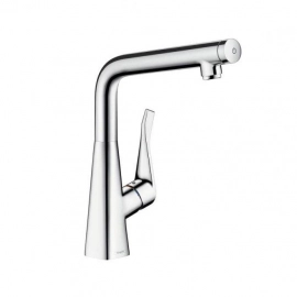 Export Group – Смеситель для кухонной мойки Hansgrohe Metris Select M71 320, ламинарная струя, кнопка Select, однорычажный, хром 14883000