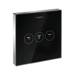 Export Group – Переключатель потоков Hansgrohe ShowerSelect Glass, стеклянный (черный/хром) (15736600)