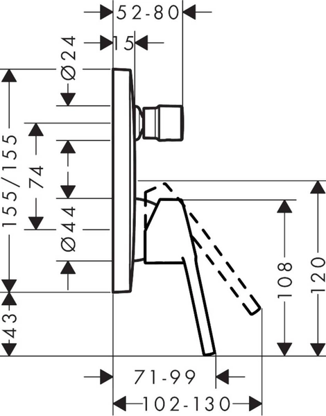 Смеситель для душа Hansgrohe Logis Loop, однорычажный, хром (71264000)