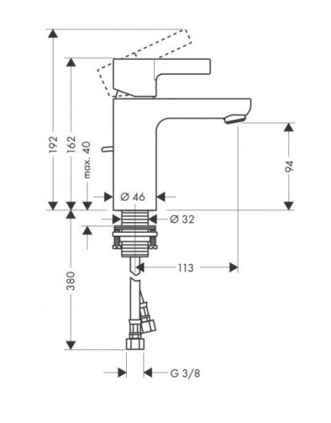 Смеситель для раковины Hansgrohe Metris S, однорычажный, хром (31060000)