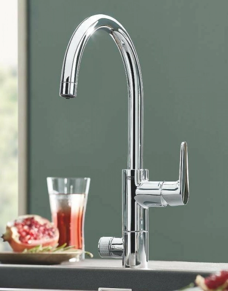 Смеситель для кухни с функцией фильтрации Grohe Blue Pure Baucurve хром (30385000)