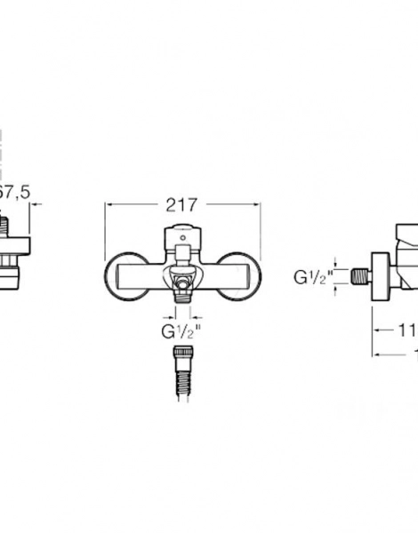 Смеситель для ванны‐душа Roca L20 без аксессуаров, хром (7.5A02.0.9C0.M)