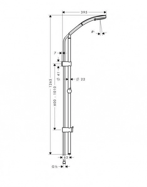 Душевой набор Hansgrohe Croma 100 Vario/Unica'Reno Lift 1,05 м ½’ (27811000)