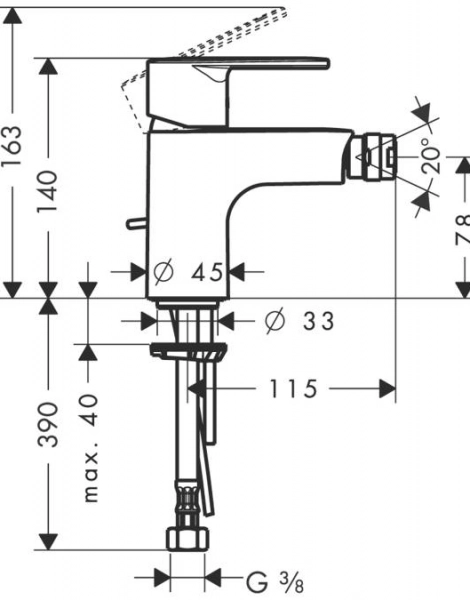 Hansgrohe 31622000 Talis E2 Смеситель для биде, однорычажный