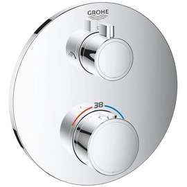 Export Group – Термостатический смеситель Grohe Grohtherm для душа с переключателем на 2 положения, внешняя часть, круглая розетка, хром (24076000)