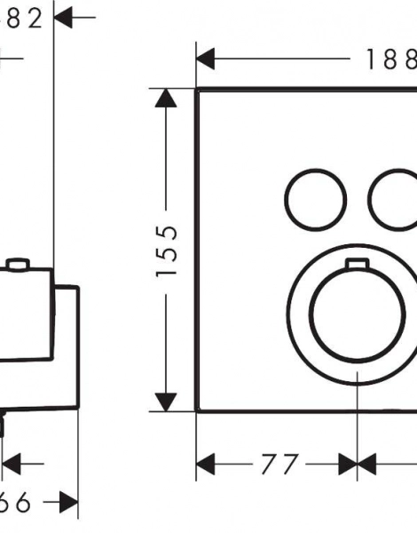 Термостат для душа Axor ShowerSelect со шланговым подключением и держателем душа, хром (36712000)