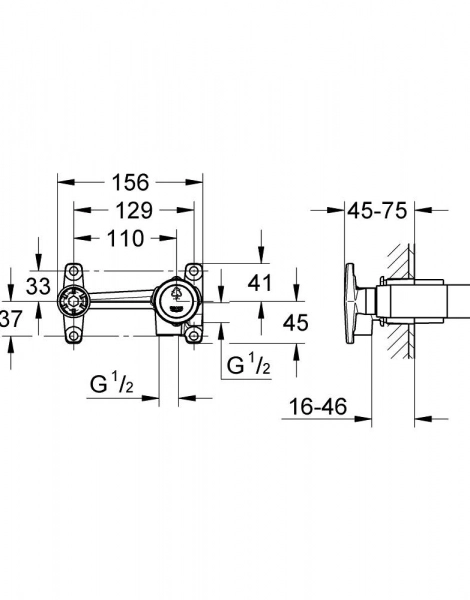 Скрытая часть для смесителя Grohe G 1/2 (32635000)