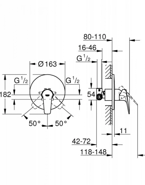 Смеситель для душа Grohe BauFlow Хром (29112000)