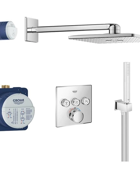 Душевая система Grohe Grohtherm SmartControl с душевым гарнитуром и верхним душем, Хром (34706000)