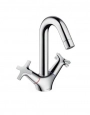 Смеситель Hansgrohe Logis Classic, для раковины, двухвентильный, с донным клапаном, хром (71270000)