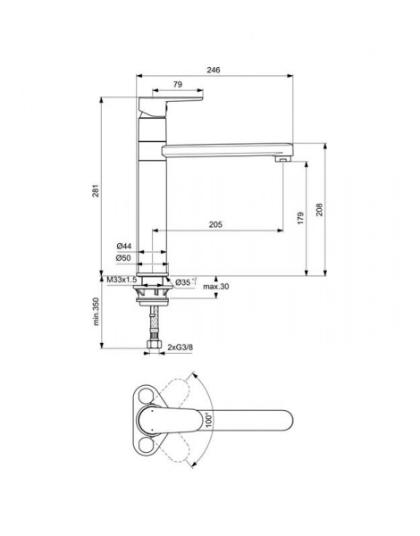 Смеситель Ideal Standart CERAFINE O BC501AA для раковины