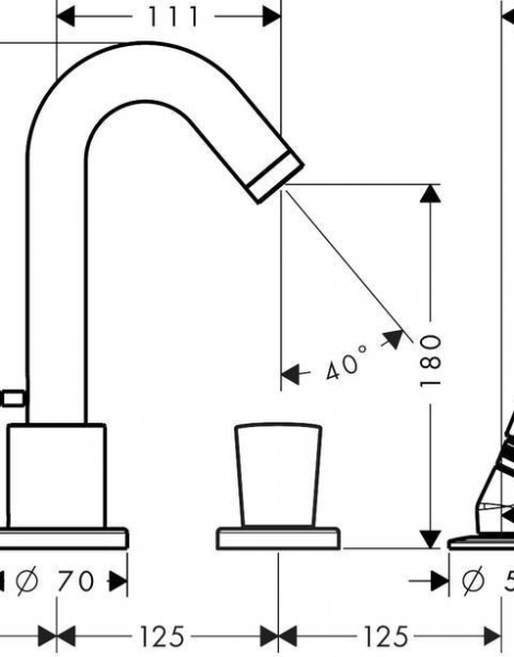 Hansgrohe 71314000 Logis Смеситель на край ванны, на 4 отверстия