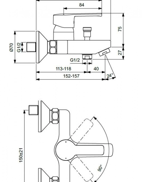 Vidima BA322AA Смеситель для ванны/душа