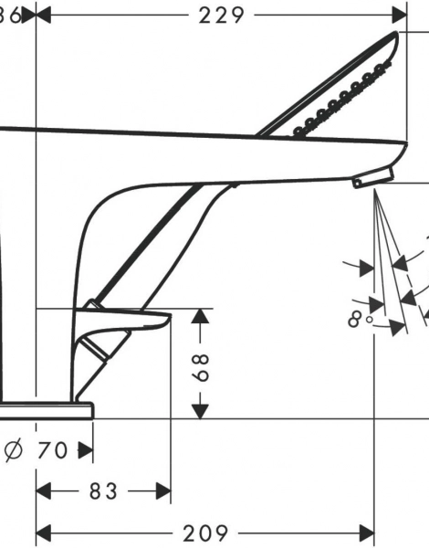 Hansgrohe 15432400 PuraVida Смеситель монтаж на край ванны, на 3 отверстия, 1/2