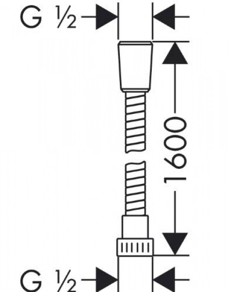 Душевой шланг Hansgrohe Isiflex 1,60 м, 1/2, хром (28276000)