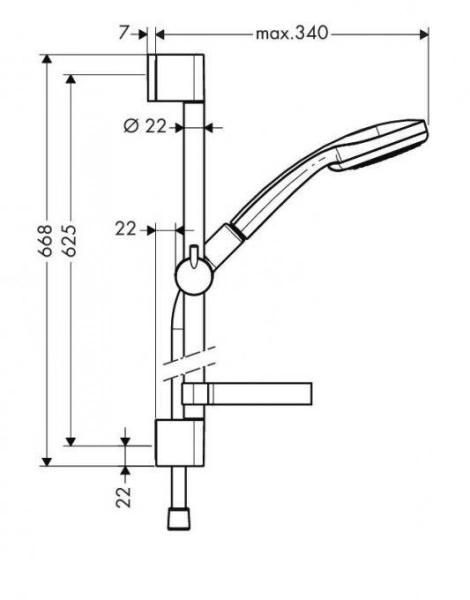 Душевой набор Hansgrohe Croma 100 Vario/Unica’C 0,65 м, ½’ (27772000)