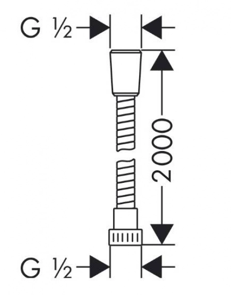 Душевой шланг Hansgrohe Metaflex 2 m,1/2, хром (28264000)