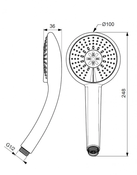 Душевая лейка VIDIMA FRESH M, 3 режима, 100 мм (BA210AA)