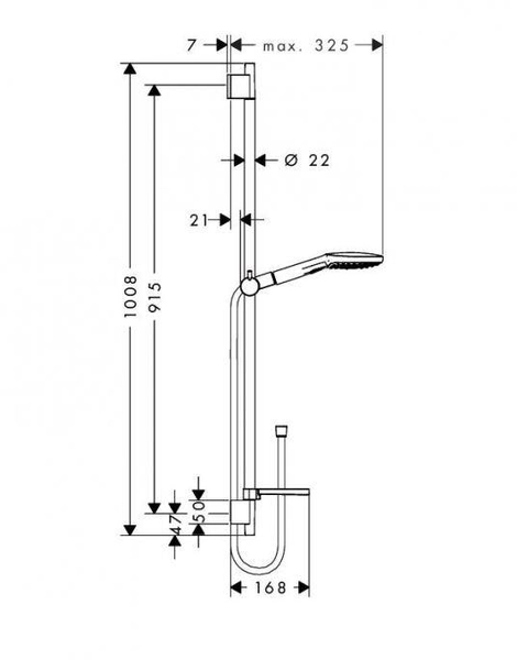 Душевой набор Hansgrohe Raindance Select E 120 / Unica'S Puro 0,90 m (26621400)