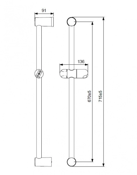 Душевая штанга VIDIMA FRESH M 700мм, (BA195AA)