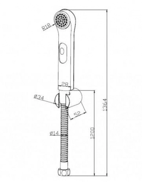 Гигиенический душ Bravat с настенным держателем и шлангом, хром (D9122CP-RUS)