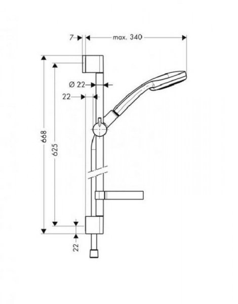 Душевой набор Hansgrohe Croma 100 Multi/Unica’C 0,65 м, ½’ (27775000)