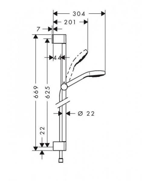 Душевой набор Hansgrohe Croma Select S Vario 0.65м (26562400)