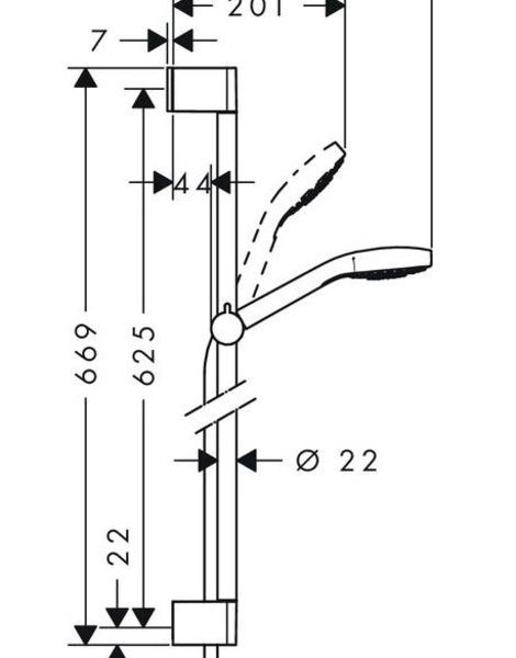 Душевой набор Hansgrohe Croma Select E 1jet Unica 0.65м (26584400)