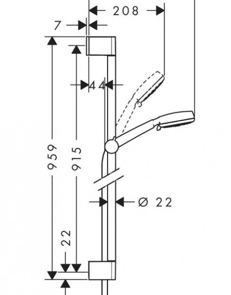 Душевой набор Hansgrohe Crometta 100 Multi Unica Set 0,90 м, ½’ (26656400)