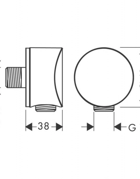 Шланговое подсоединение Hansgrohe Fixfit S, ½’, хром (27453000)