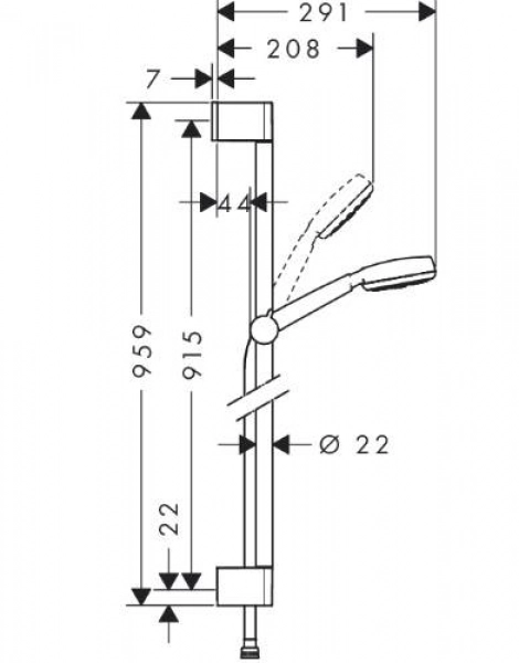 Душевой набор Hansgrohe Crometta 100 1jet Unica Set 0,90 м, ½’ (26658400)