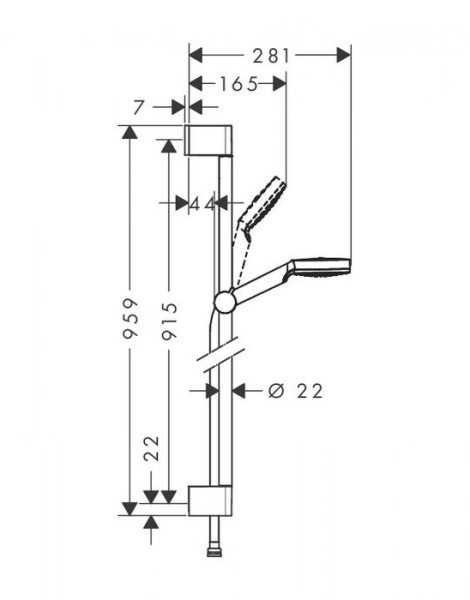 Душевой набор Hansgrohe Crometta 1jet 90 cm (26537400)