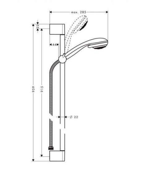 Душевой набор Hansgrohe Crometta 85 Green/Unica'Crometta 0,90 м, ½’ (27762000)