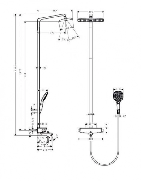 Душевая система Hansgrohe Raindance Select E, хром (27113000)