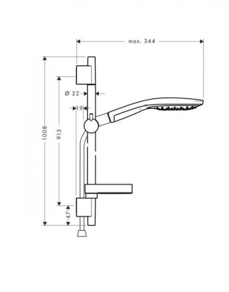 Душевой набор Hansgrohe Raindance Select 150 / Unica'S Puro 0,90 м (27803000)