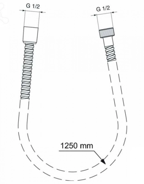 Шланг для душа Ideal Standard METALFLEX 1250 мм, подсоединение G1/2