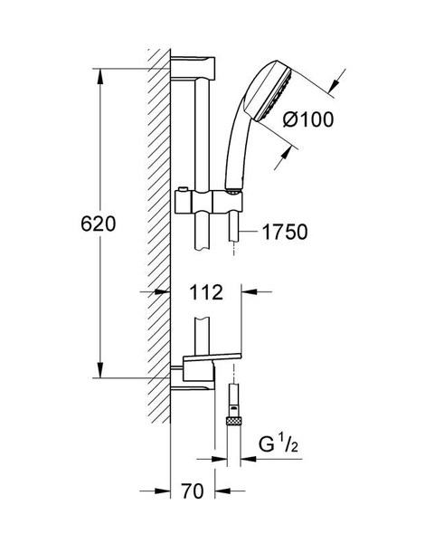 Душевой набор Grohe Tempesta Cosmopolitan 100 Хром (26083002)