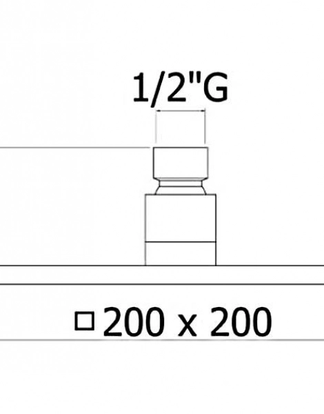 Верхний душ Paffoni SYNCRO 200x200 черный матовый (ZSOF075NO)