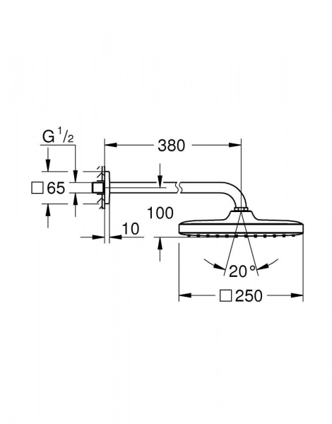 Верхний душ Grohe Tempesta 250 (26687000)