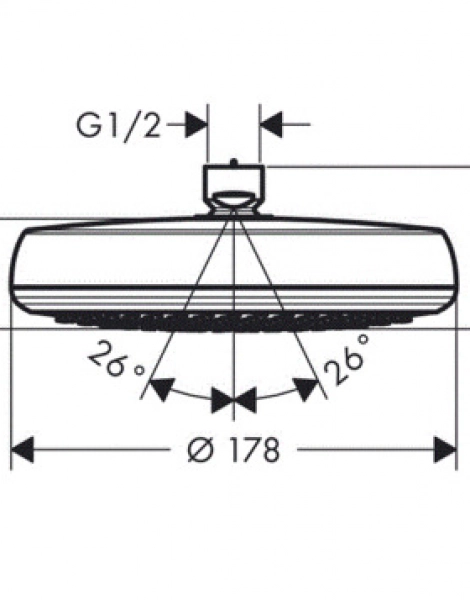 Верхний душ Hansgrohe Crometta 160 1jet, круглый, белый/хром (26577400)