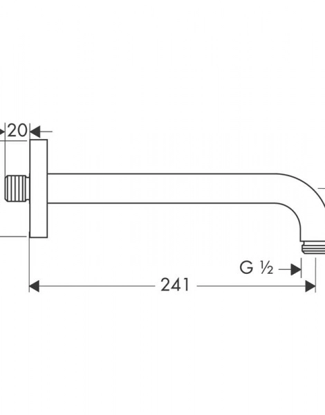 Держатель верхнего душа Hansgrohe 24,1 см, хром (27409000)