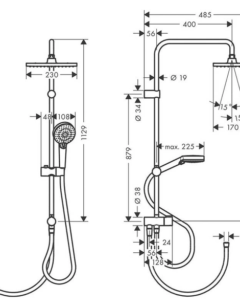 Душевая колонна Hansgrohe Vernis Shape 26282000