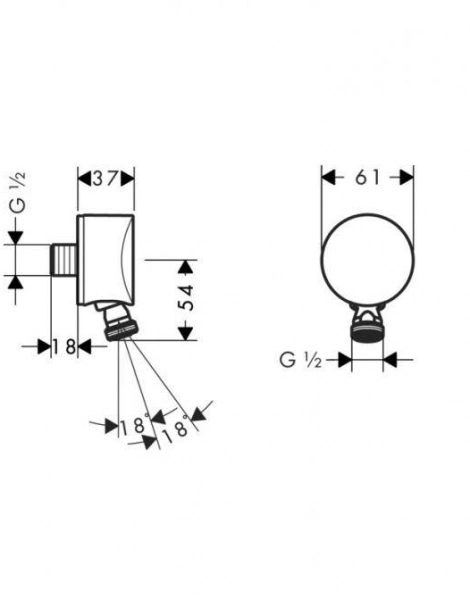 Шланговое подсоединение Hansgrohe Fixfit S ½’ с защитой от обратного тока, хром (27506000)