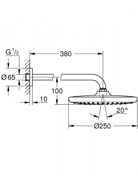 Верхний душ Grohe Tempesta 250 (26668000)